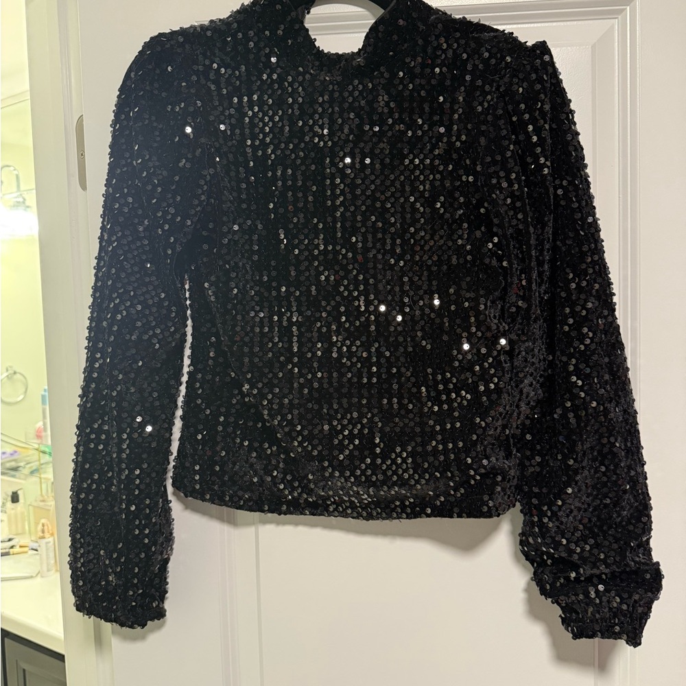 Sanctuary Black Sequin Top
